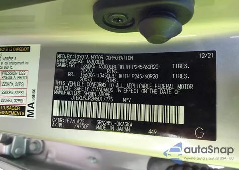 2022 Toyota 4Runner Limited z USA, uszkodzony, nr VIN JTEKU5JR2N6017275